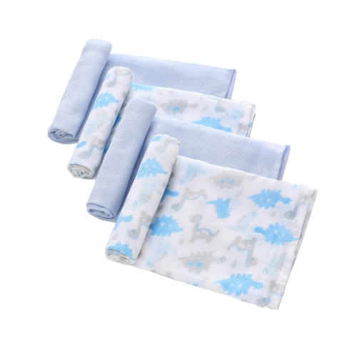 Newborn Swaddle,4 Pack Muslin Blankets,Absorbent Muslin Washable Diapers,100% Cotton Muslin Baby Burp Cloth 28''x 28'