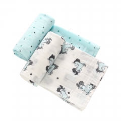 Baby Unicorn Muslin Blankets 2 Pack,  100% Cotton Swaddle ,Toddler Infant Quilt  47''x 47''